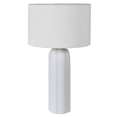 Lamp with Boucle Shade & White Base