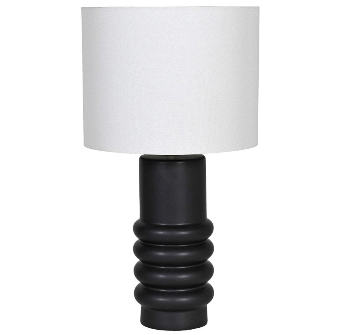 Black Ringed Ceramic Table Lamp