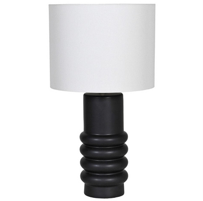 Black Ringed Ceramic Table Lamp