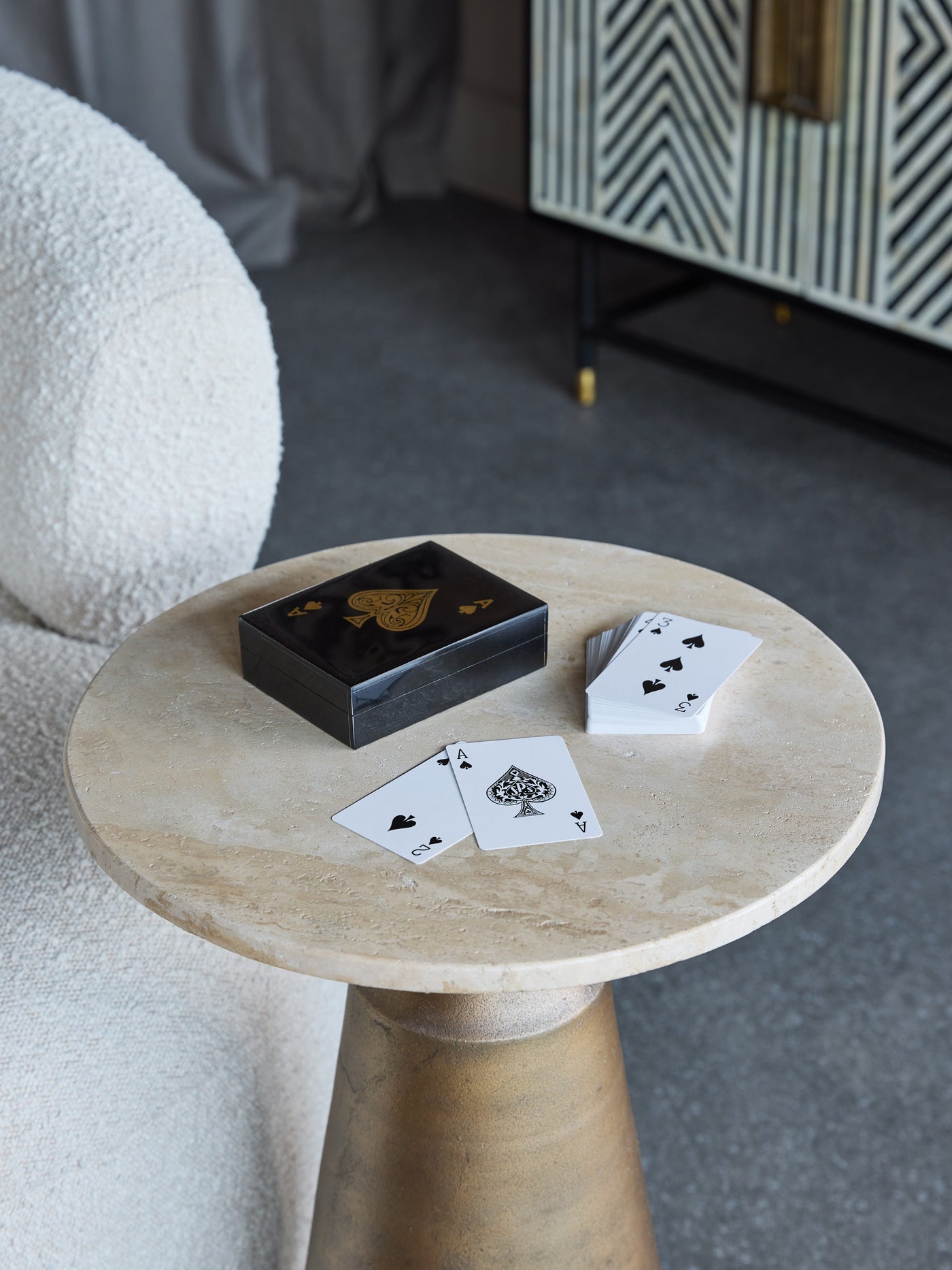 Chollerford Black and Gold Inlay Card Box