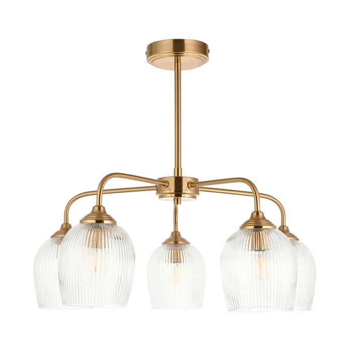 Ashcroft Ribbed Pendant Light 5 Light