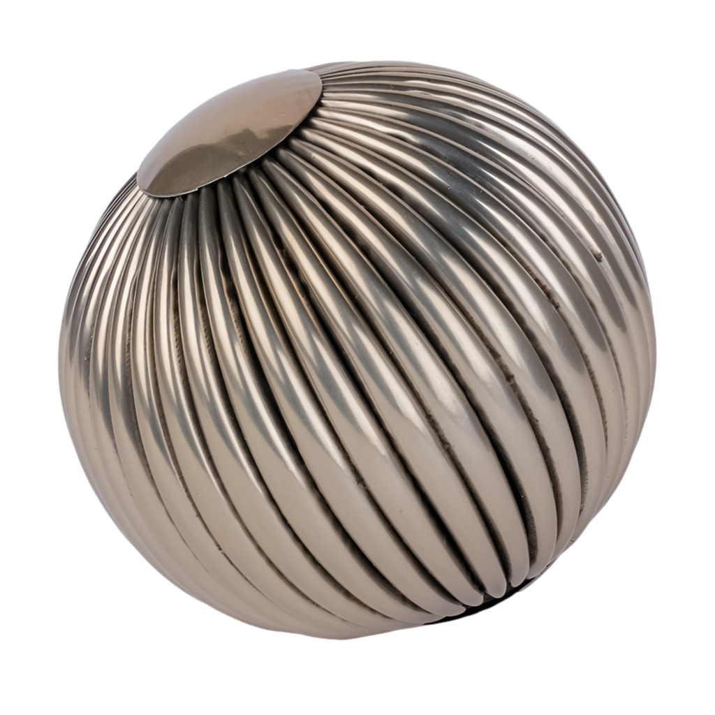 Harris Antique Brass Ribbed Decorative Ball Medium
