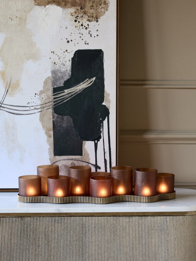 Belvedere Aged Gold 9 Light Candle Holder
