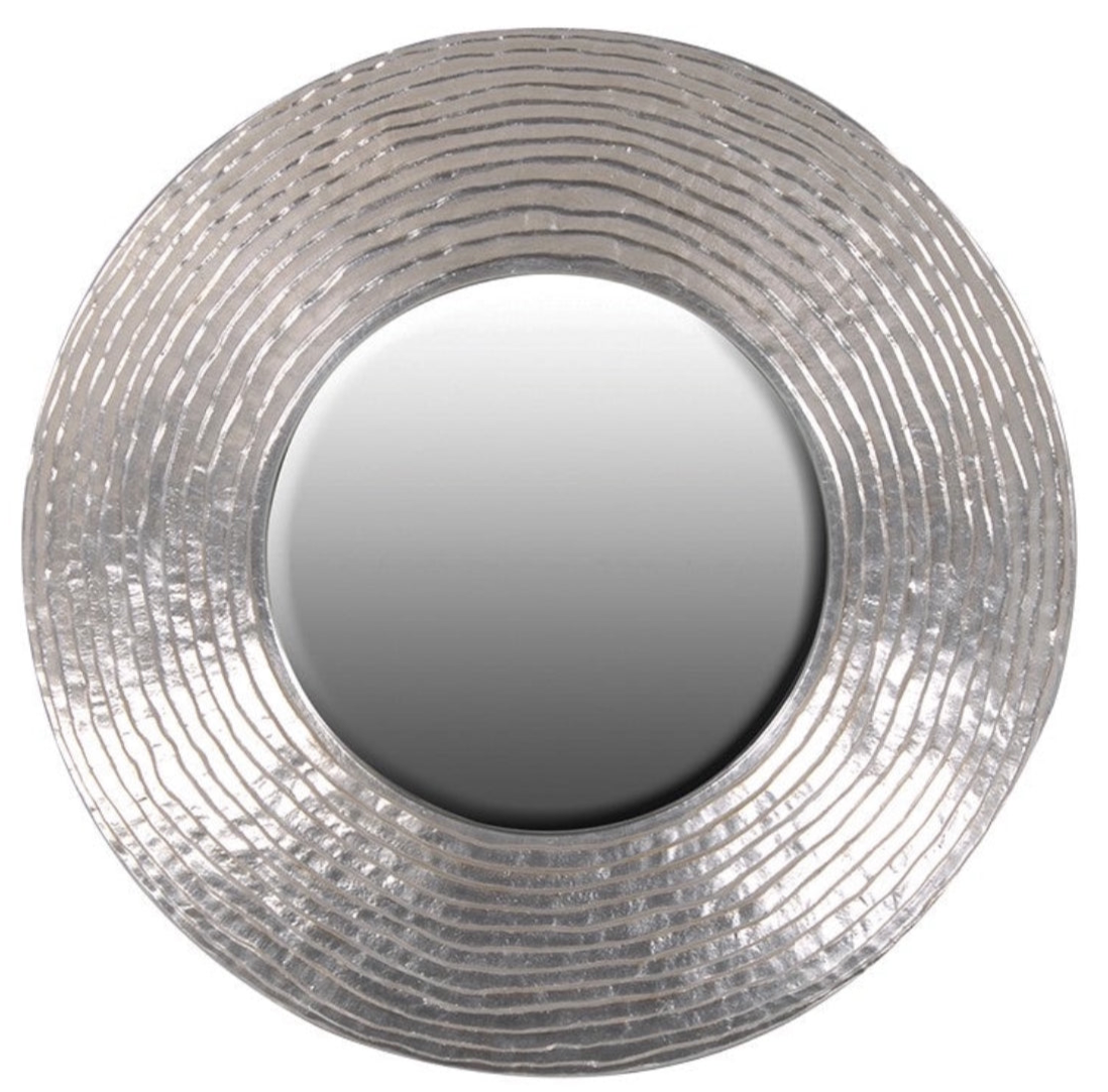 Silver 108cm Wave Effect Wall Mirror
