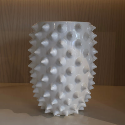 Tall White Spike Vase