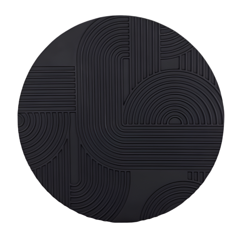 Black Geometric Echoes Wall Art 90x90cm