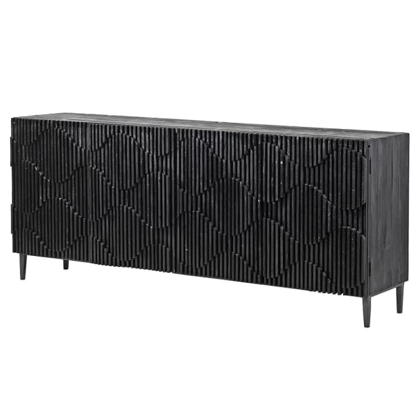 Black Wave Effect 4 Door Sideboard