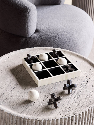 Farnham Off White and Black Bone Horn Inlay Noughts and Crosses
