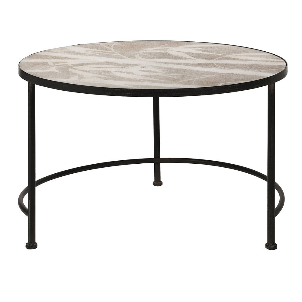 Large Crescent Base Table with Bamboo Print