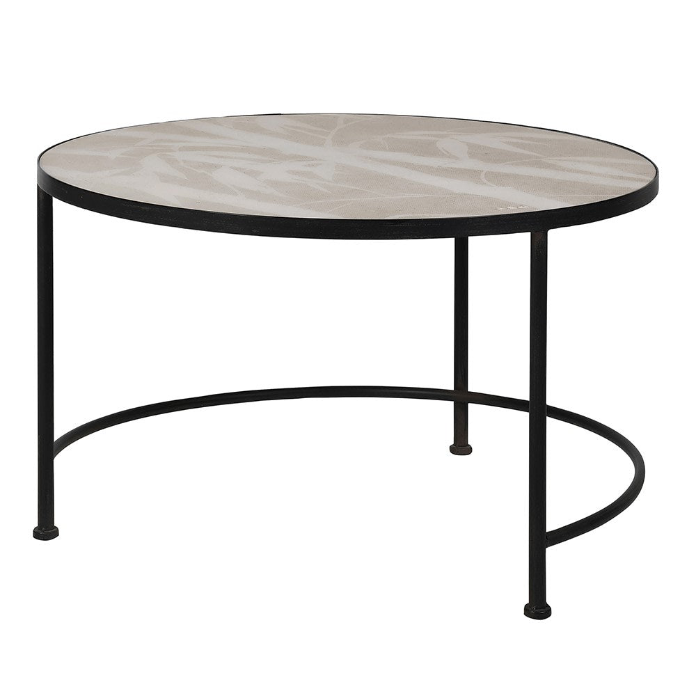 Large Crescent Base Table with Bamboo Print