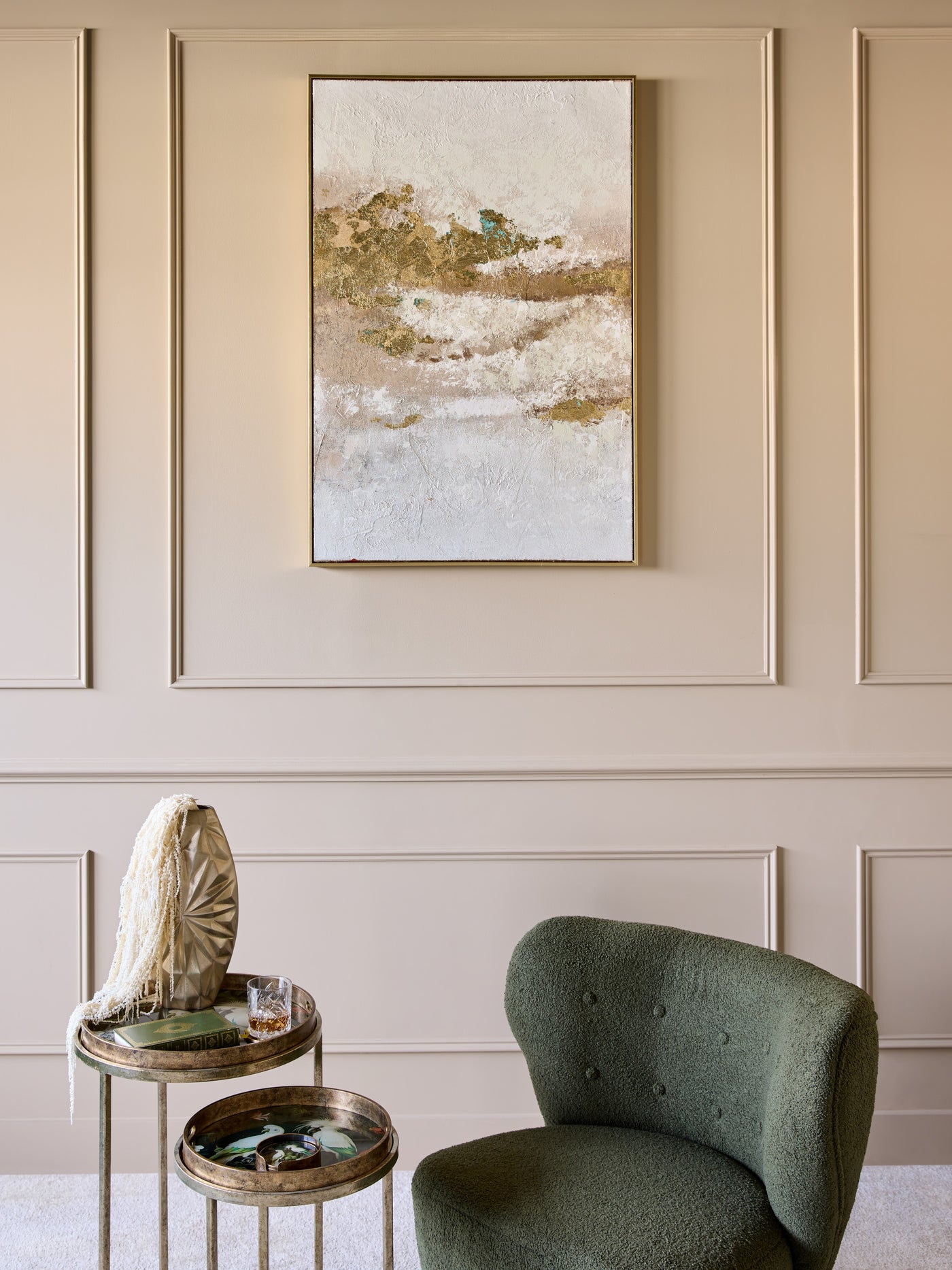 Golden Dusk Heavy Textured Framed Canvas Wall Art 80x120cm