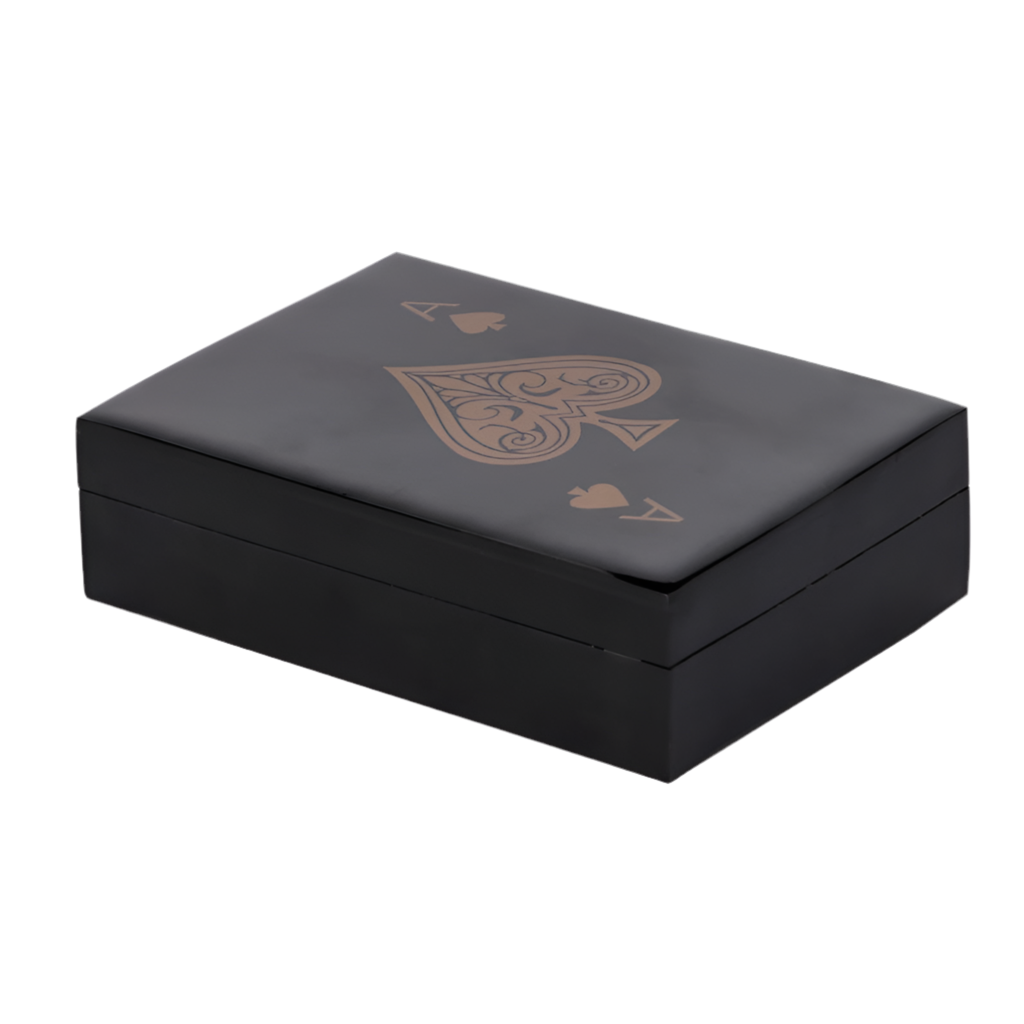 Chollerford Black and Gold Inlay Card Box