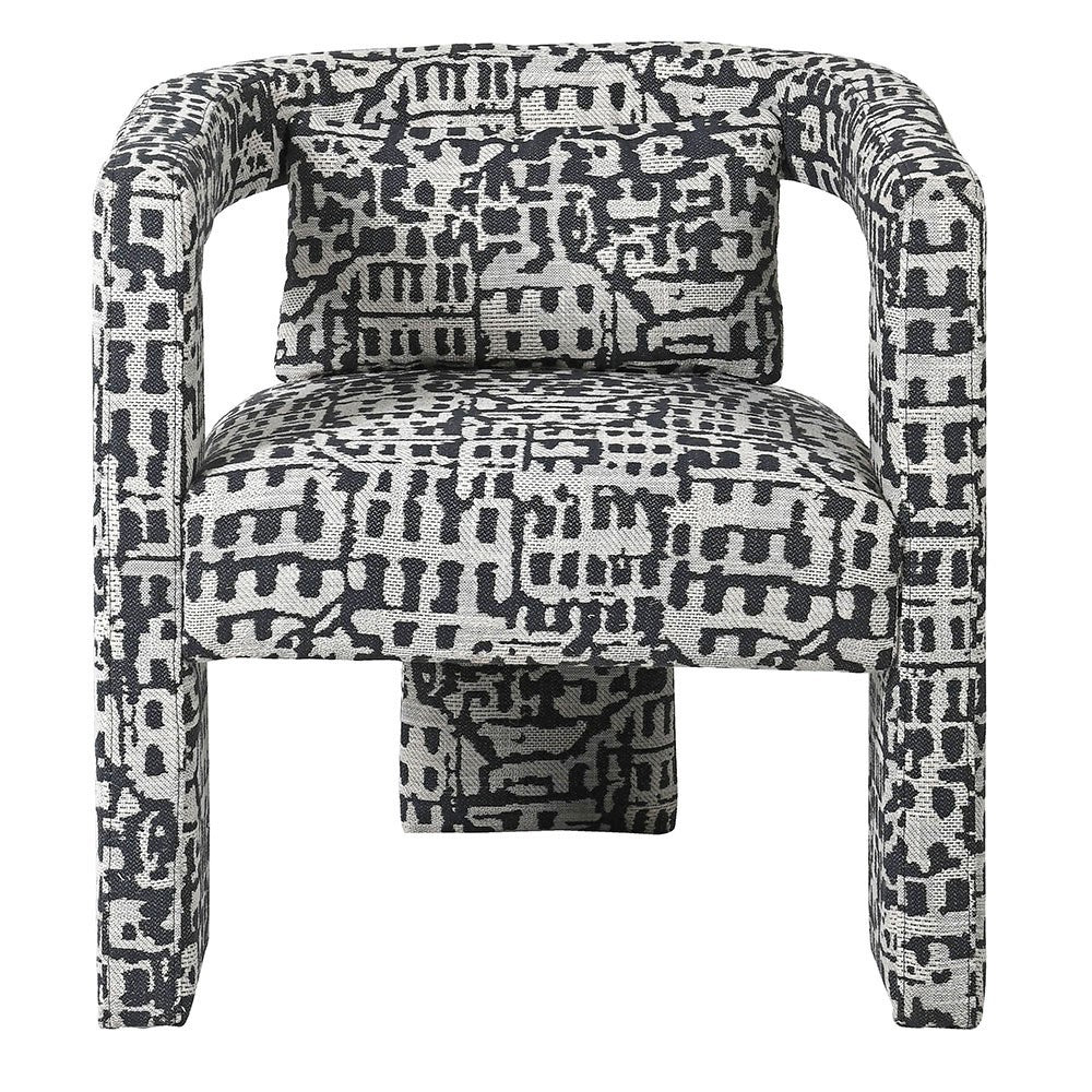 Black & White Woven Pattern Armchair