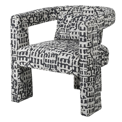 Black & White Woven Pattern Armchair