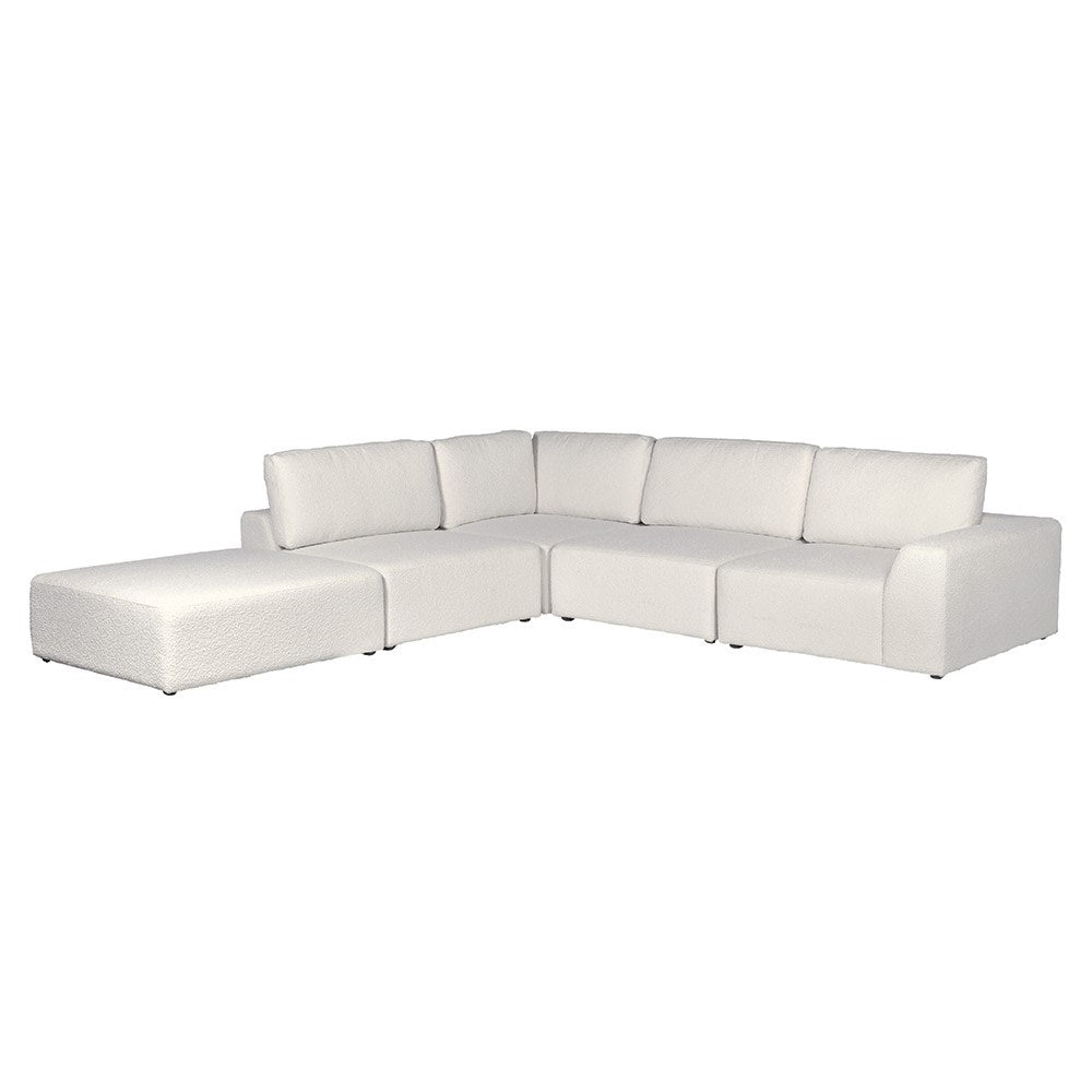 White Bouclé Corner Sofa