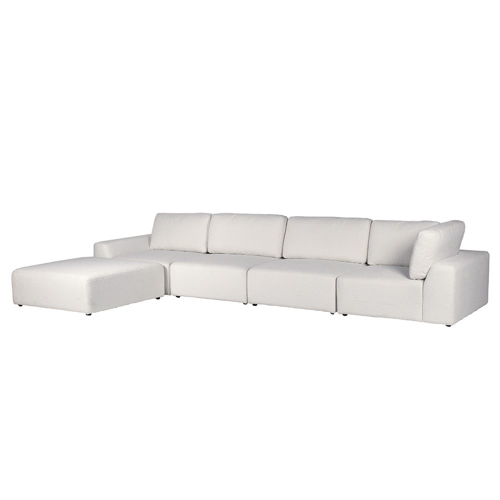 White Bouclé Corner Sofa