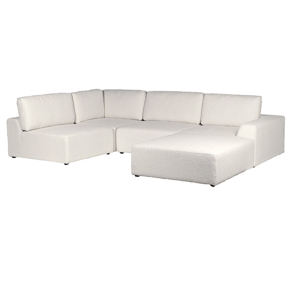 White Bouclé Corner Sofa