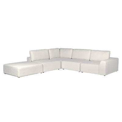 White Bouclé Corner Sofa