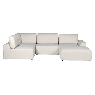 White Bouclé Corner Sofa