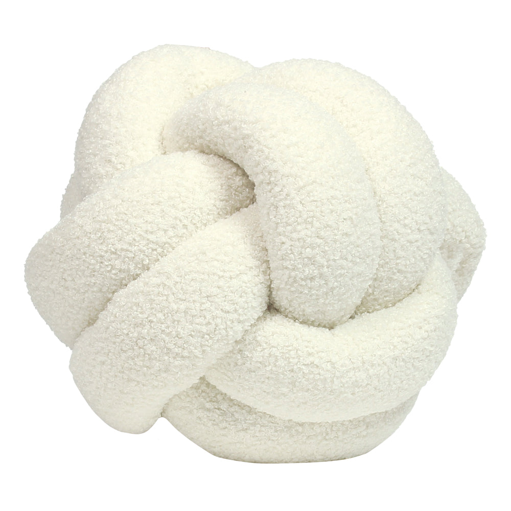 Boucle Cream Knot Fleece Cushion