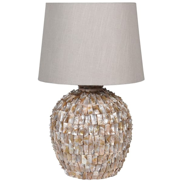 Mother of Pearl Round Base Table Lamp