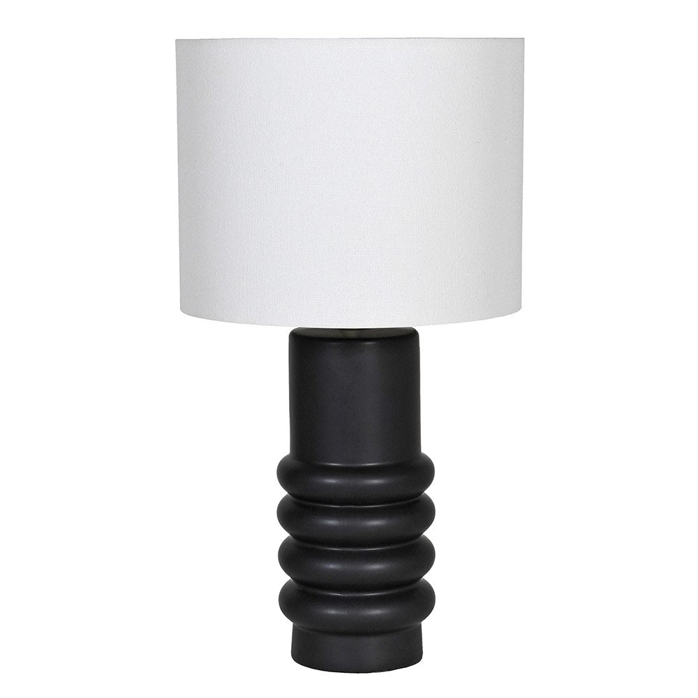 Black Ringed Ceramic Table Lamp