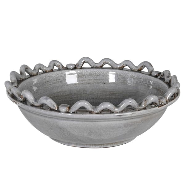 Grey Ceramic Wave Edge Bowl