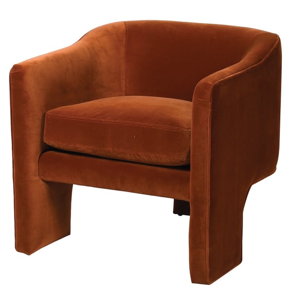 Burnt Orange Velvet Occasional Chair