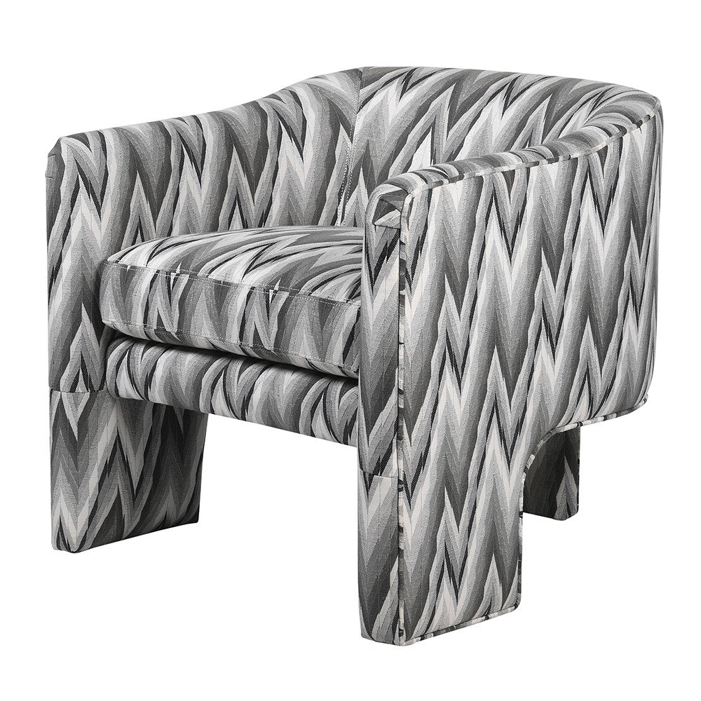 White & Grey Chevron Occasional Chair