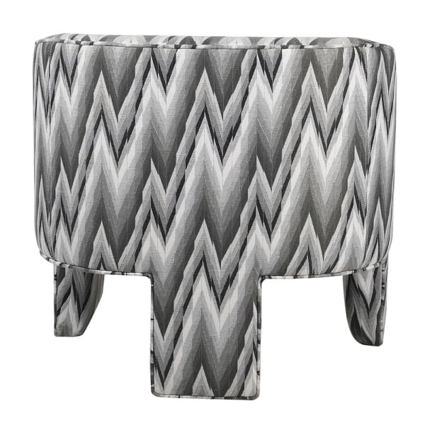 White & Grey Chevron Occasional Chair