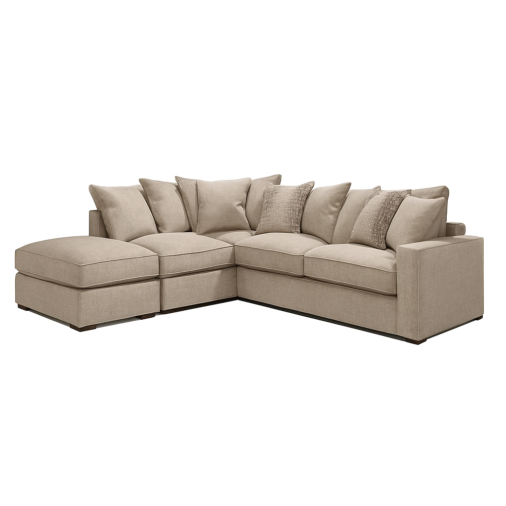 Chicago Scatter Back Corner Sofa with Footstool