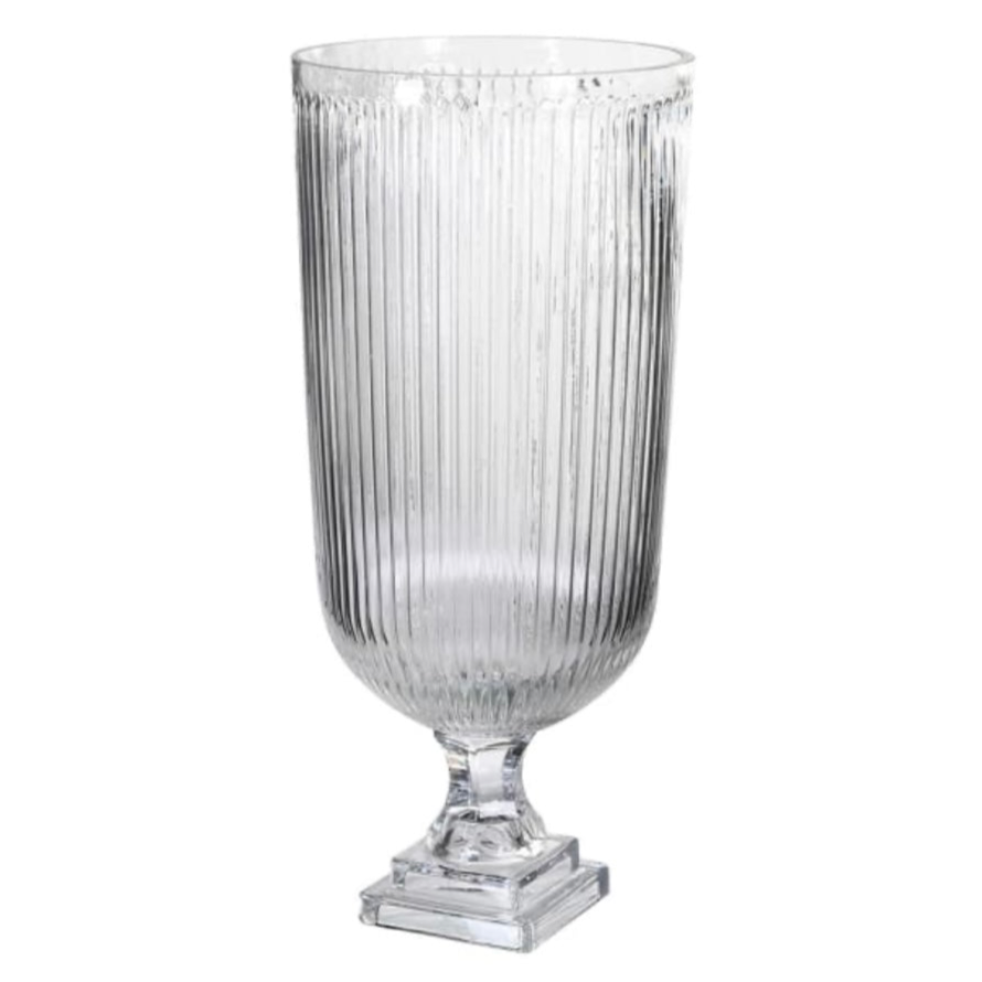 Ex Large Ribbed Glass Vase – Tides Home