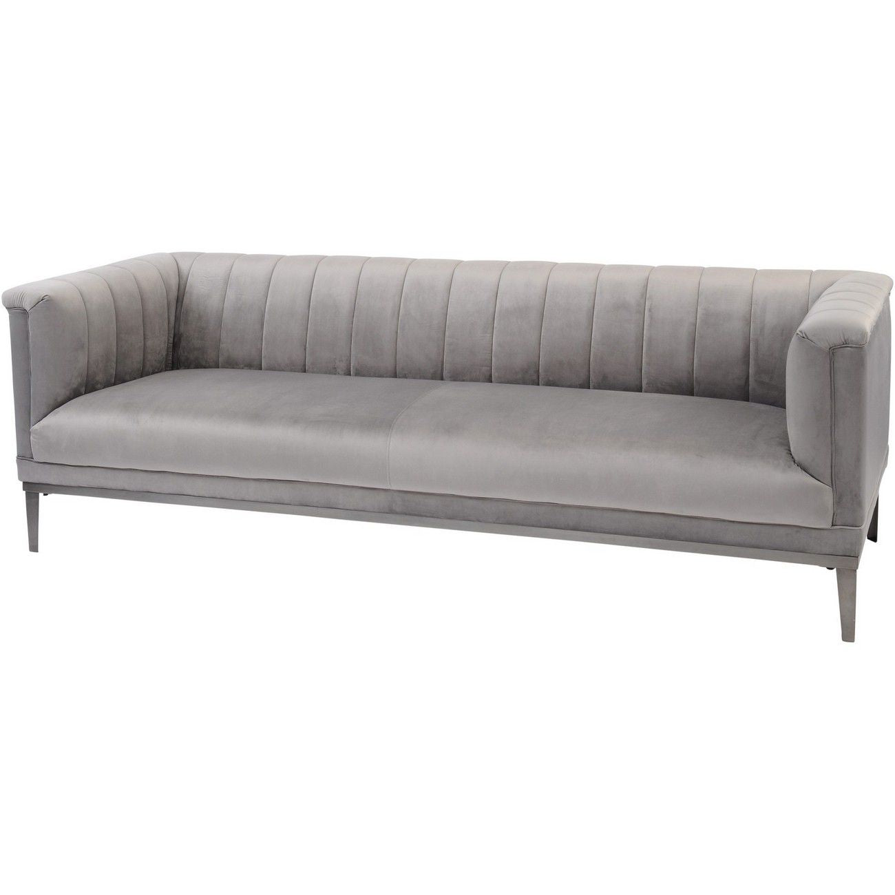 Belgravia Grey Three Seater Ribbed