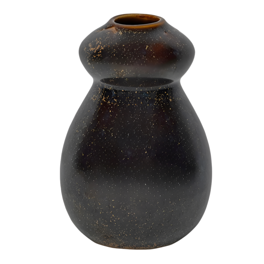 Denton Reactive Glaze Stoneware Vase Brown