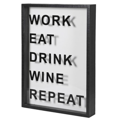‘Work Eat Drink Repeat’ Fill with Corks Artwork