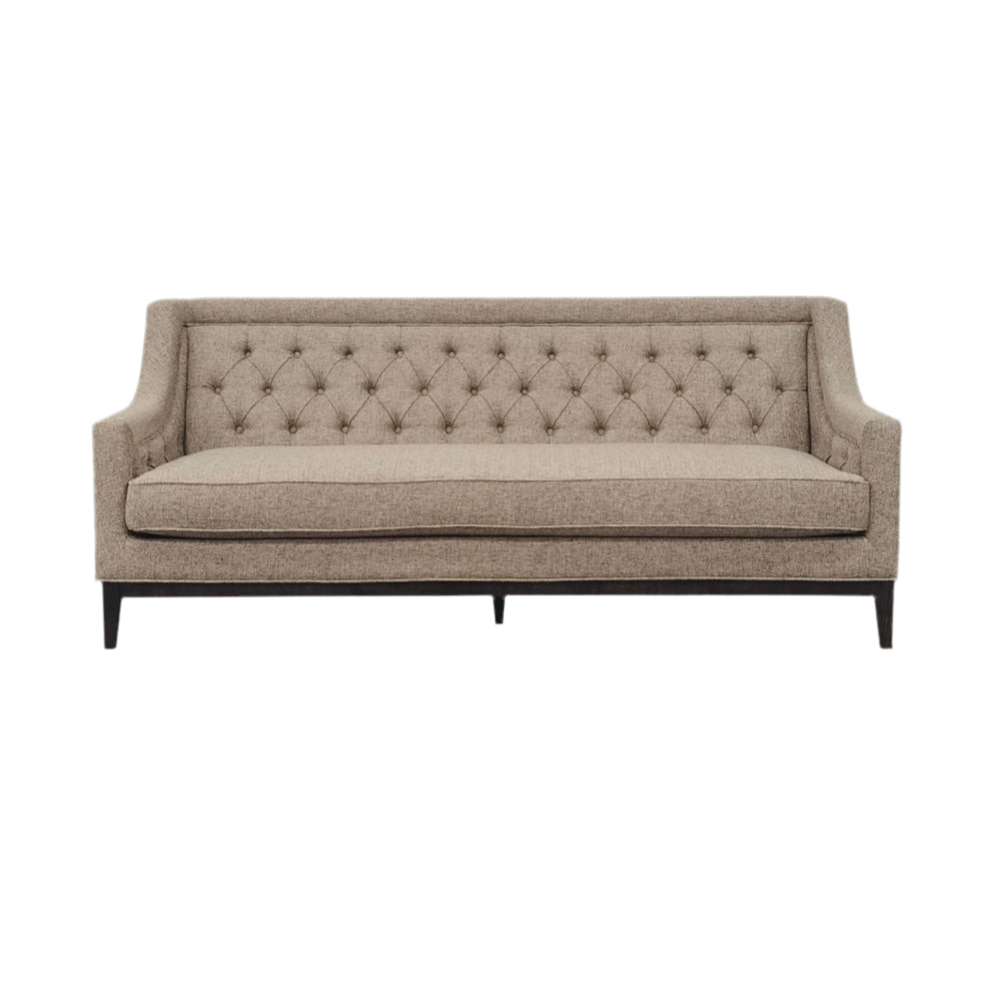 Theodore Buttoned Sofa Dark Taupe