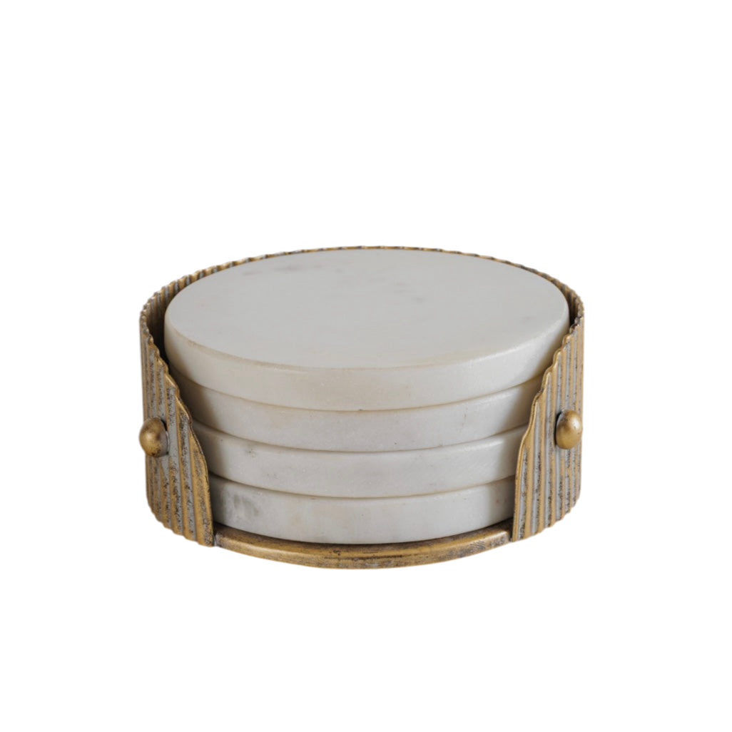 Belvedere Aged Gold Coasters Set of 4