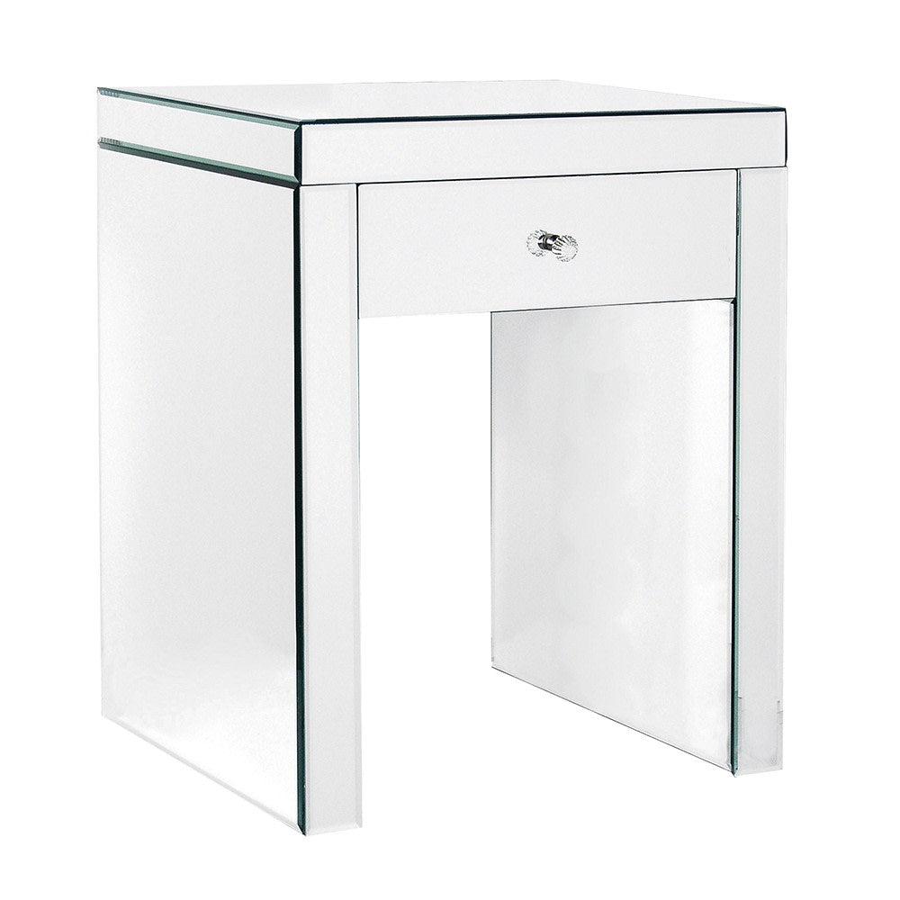 Mirrored Contemporary Single Drawer Bedside