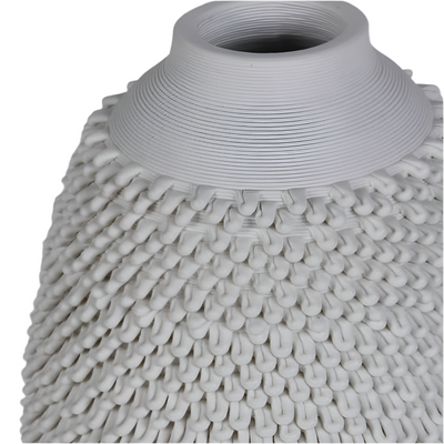Textured White Loop Vase Small