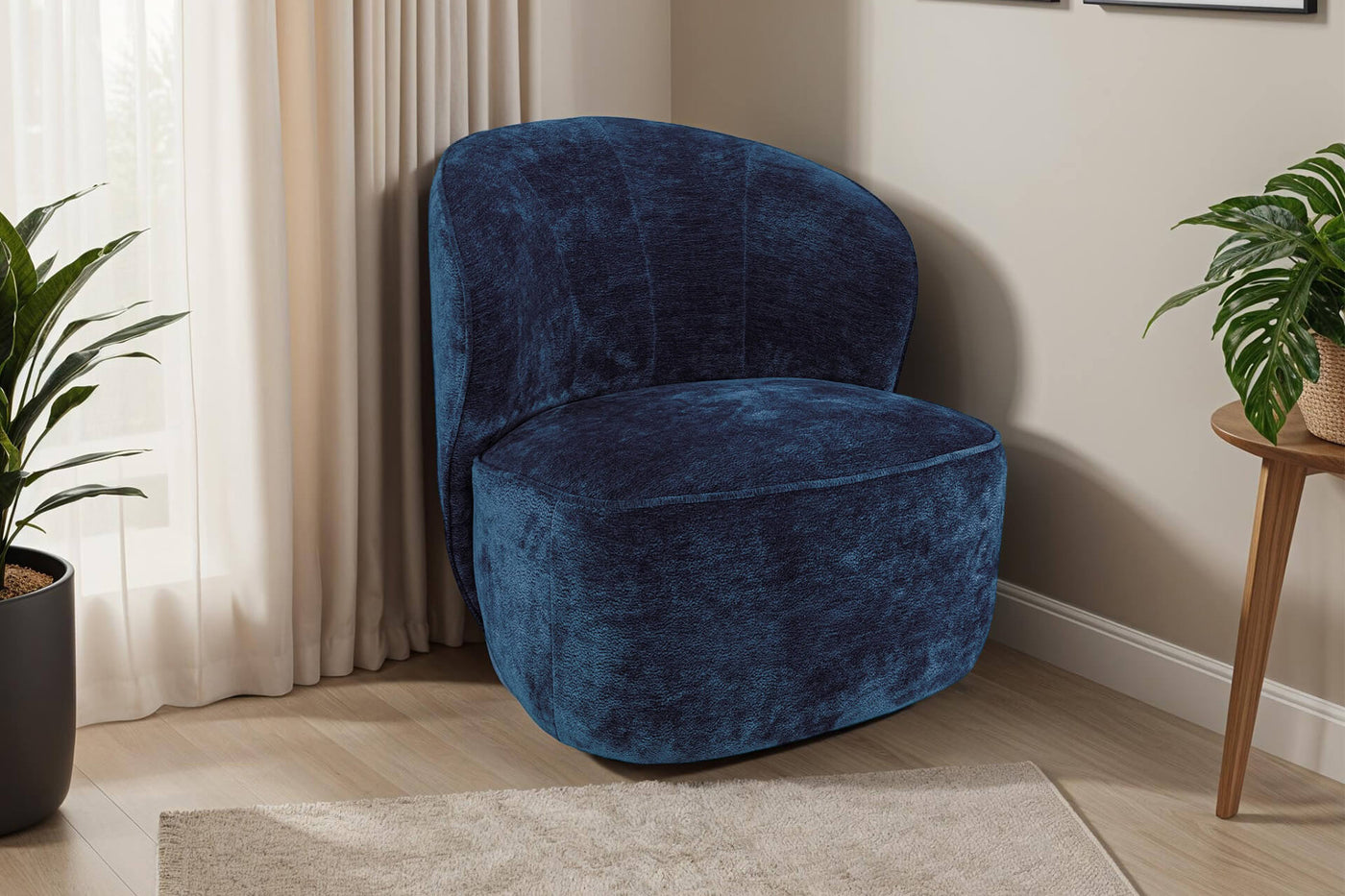 Edith Swivel Chair Blue