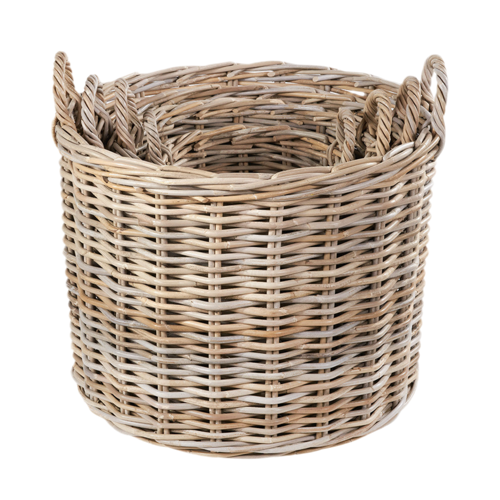 Natural Rattan Log Baskets