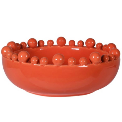 Orange Ceramic Bobble Bowl