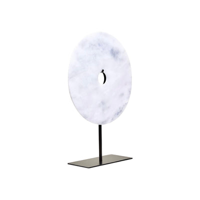 Zoro White Marble Round Disc Sculpture-2 Sizes Available
