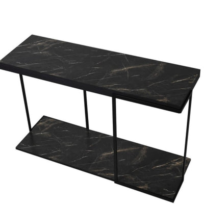 Black Marble Effect Console Table