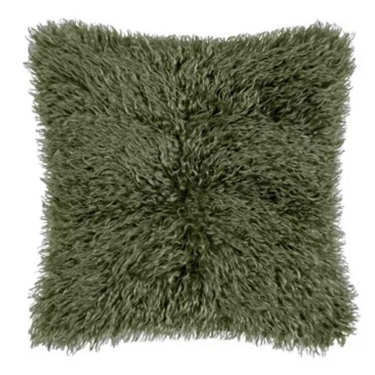 Rhona Green Faux Fur Cushion