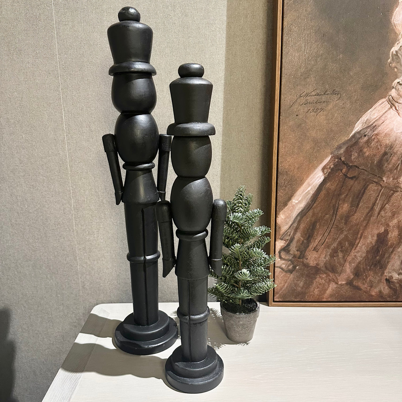 Black Wooden Large Nutcracker Decoration