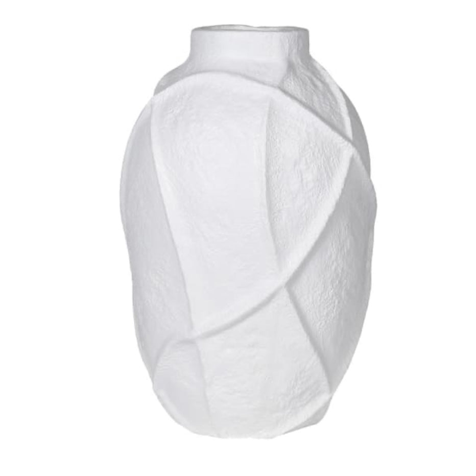 Embossed Lines White Vase