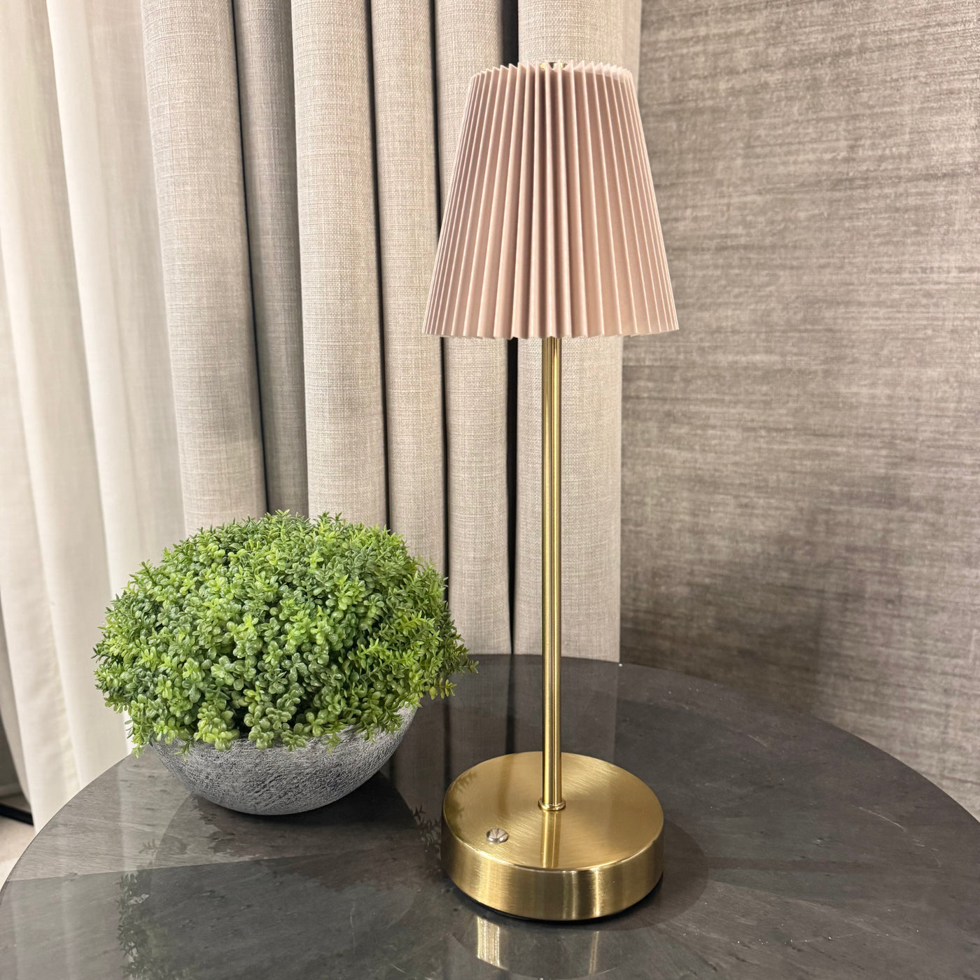 Taupe & Gold LED Touch Lamp