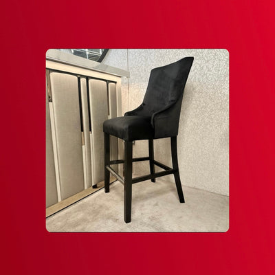 Tides Collection Barcelona Barstool Black Velvet