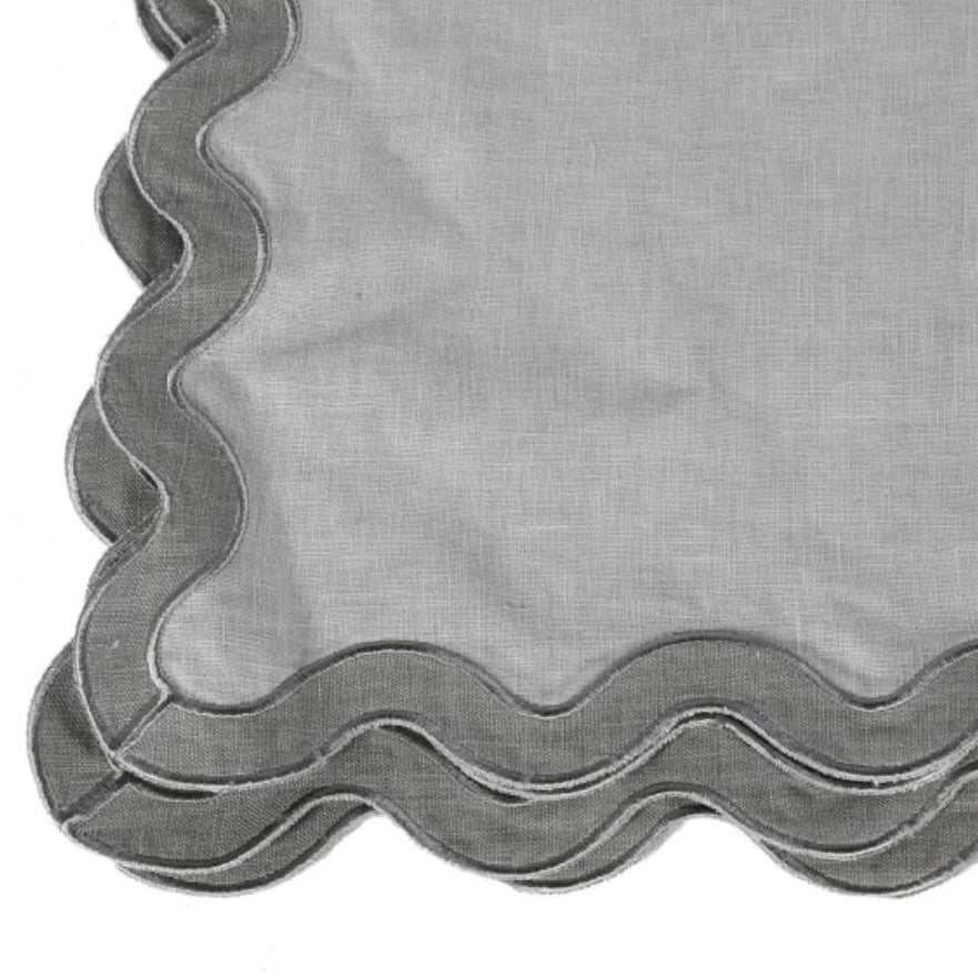 Set of 4 Sage Scallop Placemats